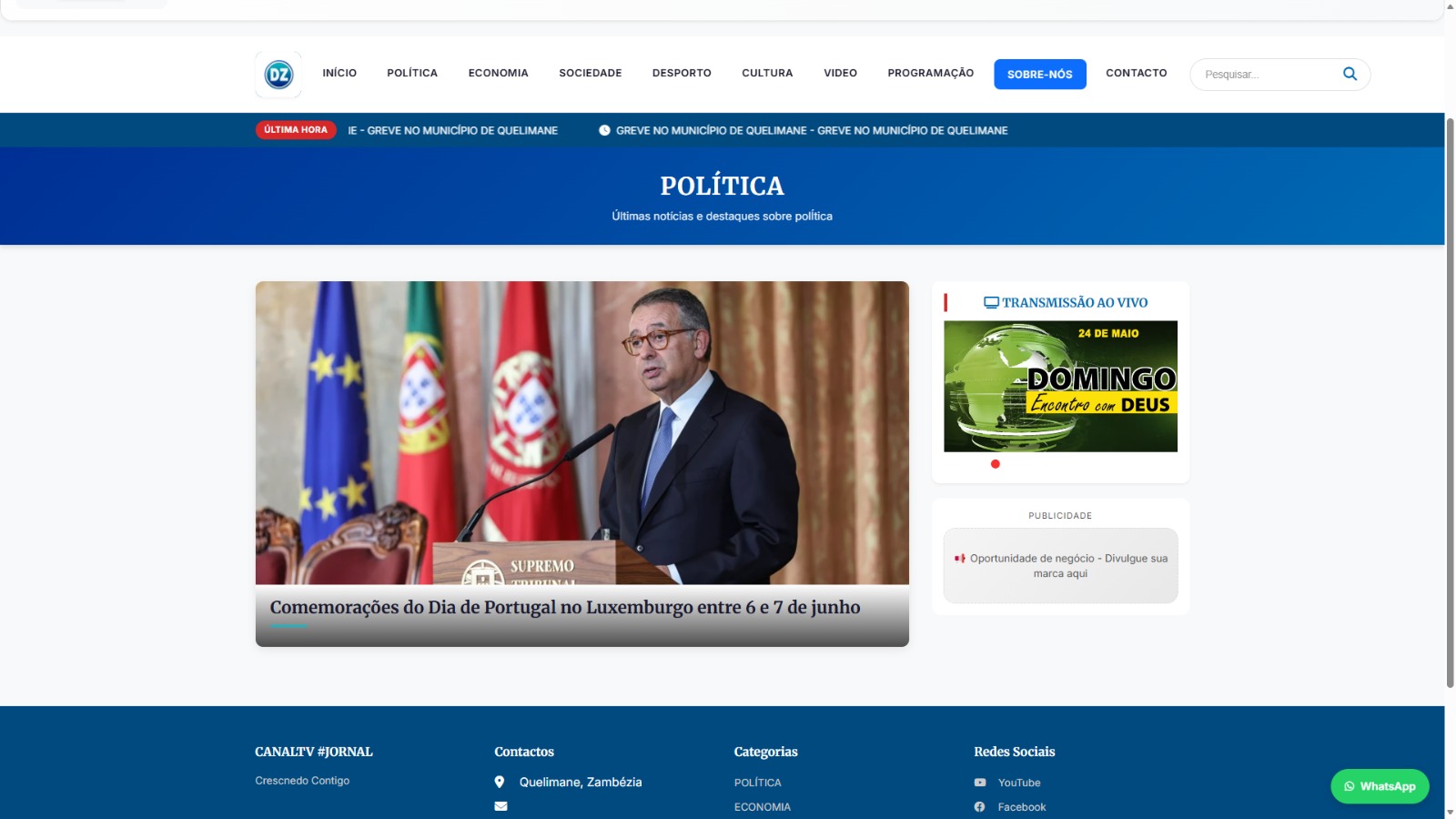 Wesite - Diário da Zambézia / CANALTV #JORNAL